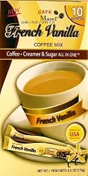 Mazel Caf&eacute; French Vanilla Coffee Mix Singles (10 Packets each) FOUR BOXES