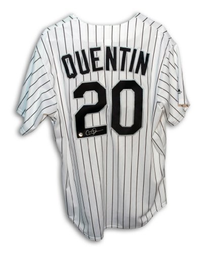 Carlos Quentin Chicago White Sox White Majestic Jersey Autographed - Autographed MLB Jerseys