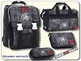 Eigenschaften Take it Easy / Thorka GmbH / Take it Easy Schulrucksack Set 4 tlg Black Spider Schwarz / 28003.355-4 tlg.