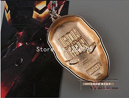 1pcs Marvel Super Hero The Avengers Iron Man Mask Metal Keychain Pendant Key Chains gold color