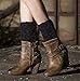 HITOP Women's Short Boots Socks Crochet Knitted Boot Cuffs Leg Warmers Socks (Black)