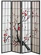 4 panel Cherry Blossom Design Room Divider, 4-PANEL, BLACK