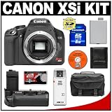 Canon Digital Rebel XSi Digital SLR Camera Body (Black) + BG-E5 Battery Grip + 8GB SD Card + LP-E5 Battery + Case + Cameta Bonus Accessory Kit