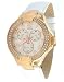 GUESS White Leather Strap Watch