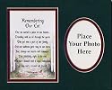 "Remembering Our Cat"8x10 Poem, Double-matted Photo in Dark Green/Burgundy, And Enhanced With Watercolor Graphics.