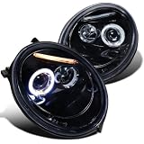 98-05 VOLKSWAGEN BEETLE SMOKE LENS GLOSSY BLACK HOUSING PROJ LED HALO HEADLIGHTS by Spec-D Tuning