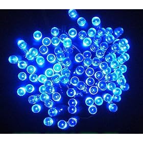 Proxima 100 LED 17M Blue Solar Powered Fairy Light Waterproof -- Garden Outdoor Christmas Lights--New designed Solar Panel last 3 hours longer, ship by 1st class delivery