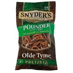 Snyder's of Hanover Olde Tyme Pretzels, 16-Ounce Packages (Pack of 12)