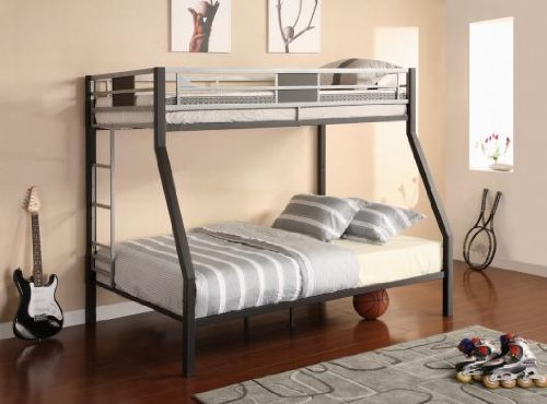 Dorel Home Products Screen Twin-Over-Full Bunk Bed, Silver