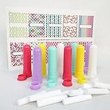 10 DIY Colorful Empty Plastic Aromatherapy Inhalers with 10 Designer Labels b...