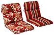 Outdoor Patio Furniture High Back Chair Cushion - Reversible Tropical Red Stripe