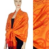 Elegant Soft Jacquard Weave Pashmina Shawl/ Stole/ Wrap Circle Pattern