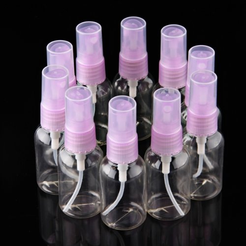 TOOGOO(R) 10x 30ml Purple Clear Plastic Makeup Water Spray Atomizer Bottle Container Pump