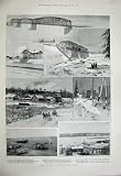 1899 TRANS-SIBERIAN RAILWAY TRAIN KANSK BRIDGE RIVER