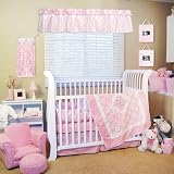 Trend Lab Versailles Pink and White 4 Piece Crib Set