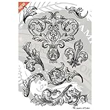 Layers Of Color LOC Acanthus Leaves Clear Designer Art Stamp Set 8 pieces for Mixed Media, Scrapbooking, and Classical Artistic Design made in USA