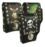 Genuine Leather Mens MADE IN USA Studded Cigarette Case in Choice of Skull, Bass, Buck and Plain on Travel Gear Bag Travel Gear Bag Genuine Leather Mens MADE IN USA Studded Cigarette Case in Choice of Skull, Bass, Buck and Plain