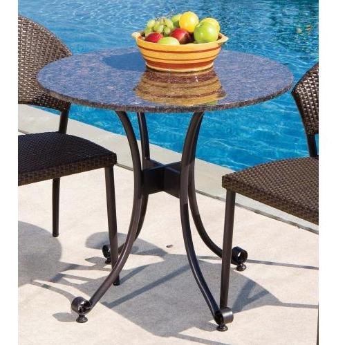 Vento Wicker Bistro Table w- Granite Top