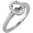 14K White Gold Diamond Engagement Ring Semimount - 0.37 Ct. - DOES NOT INCLUDE CENTER STONE