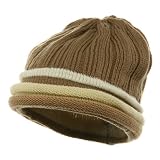 3 Color Brim Beanie-Khaki Beige W28S12D