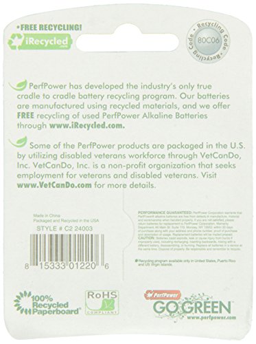 GoGreen Power (24003) Eco Friendly Alkaline C Batteries - No Lead, Cadmium or Mercury - Pack of 2