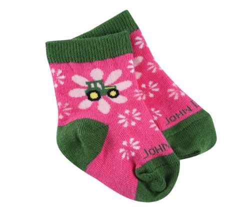 John Deere Infant/Toddler Girls Flower Socks Tractor 12-24 Months (12-24 Months)