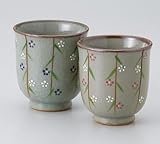 しだれ梅湯呑（大・小セット）　　【千茶 美濃焼】