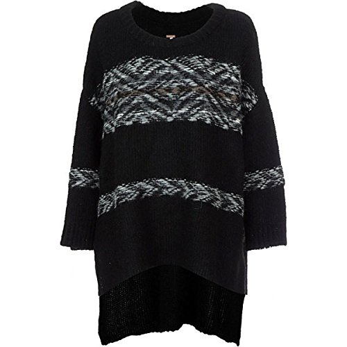 フリーピープル アウター ニット&セーター Free People Alpaca Fairisle Tunic Sweate Black Comb [並行輸入品]