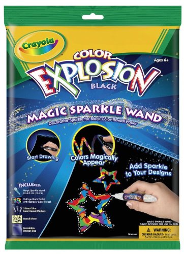 Crayola Color Explosion - 18 Black Sheets with Magic Sparkle Wand