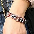 Nice Buckeye Punck Style Studded Skull Splicing Vintage Durable Leather Wrap Bracelet
