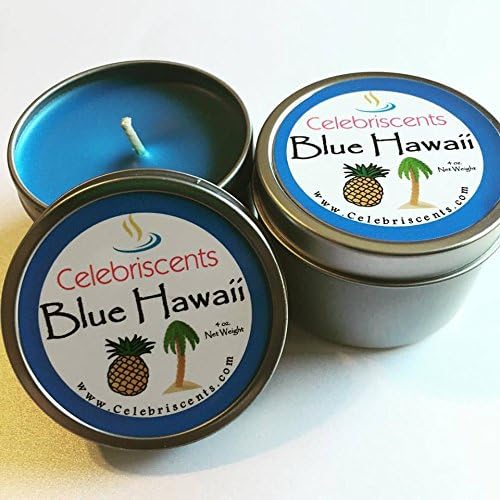 Blue Hawaii Scented Soy Candle, Coconut Pineapple Scent