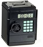 Digital Money Box Vault Coin Safe for Kids - Coin Bank and Password Protected Lock Box with Alarm Clock