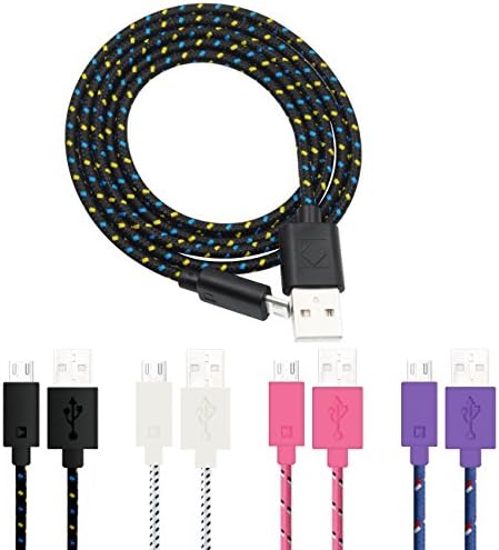 Micro USB Cable, CCLV 4-Pack High-Speed [3FT ] Colorful Nylon Braided A Male to Micro B Sync Data &amp; Charger Cable for Samsung, LG, Sony, HTC and More Andriod Phones