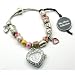 TOC BEADZ Branded Pink & Gold Heart Watch Bead Bracelet
