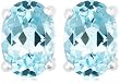 Sterling Silver Blue Topaz Oval Earrings