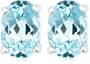Sterling Silver Blue Topaz Oval Earrings