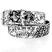 GENUINE LEATHER SNAP ON WHITE FAMOUS STARS BELT WITH A DETACHABLE BUCKLE FITS ANY BUCKLE Image