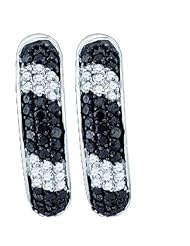 Diamond Earring 0.62ctw black diamond fashion hoops 10KT White Gold
