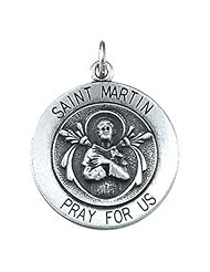 Sterling Silver St. Martin Religious Medal Saint of Tours - 18.25mm