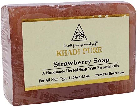 Khadi India Pure Strawberry Handmade Herbal Soap - 125 g