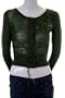 Lush Mohair Blend Knitted Long Sleeve 4 Button Sequin Sweater Moss M