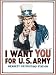 American War Propaganda Poster; I Want you for the U.S. Army 11x17 Poster Reproductio...