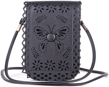 Angellswin Multipurpose Artistic Carved Convenient Separated Pouches Cell Phone Smartphone, Itouch, Mp3 Player Crossbody Case Bag Cell Phone Bag Cell Phone Wallet Cell Phone Purse with Shoulder Strap