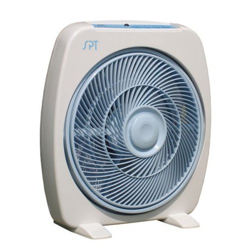 Sunpentown SF-1283 3-Speed Vertical-Tilt 12-Inch Box Fan with Remote Control