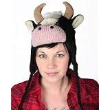 DeLux Cow Black Wool Animal Pilot Hat/Cap - Limited Edition [Apparel]