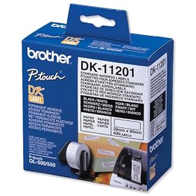 Brother Rectangular Address Label 1 per Sheet 29x90mm White - DK 11201