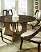 Somerton Manhattan Modern Art Round Pedestal Dining Table in Coffee Brown Finish