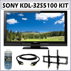 Sony Bravia® S-Series KDL-32S5100 32-inch 1080P LCD HDTV + Wall Mount Accessory Kit