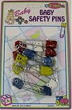 Baby Cloth Diaper Animal Safety Pins - 15 Pack/ Asst Colors