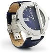 Raphael Leon Signature Series - Mens Designer Watch - Diamond Accents with Blue Leather Band